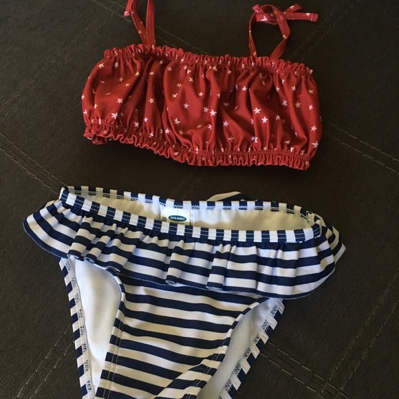 old navy red white and blue swimsuit